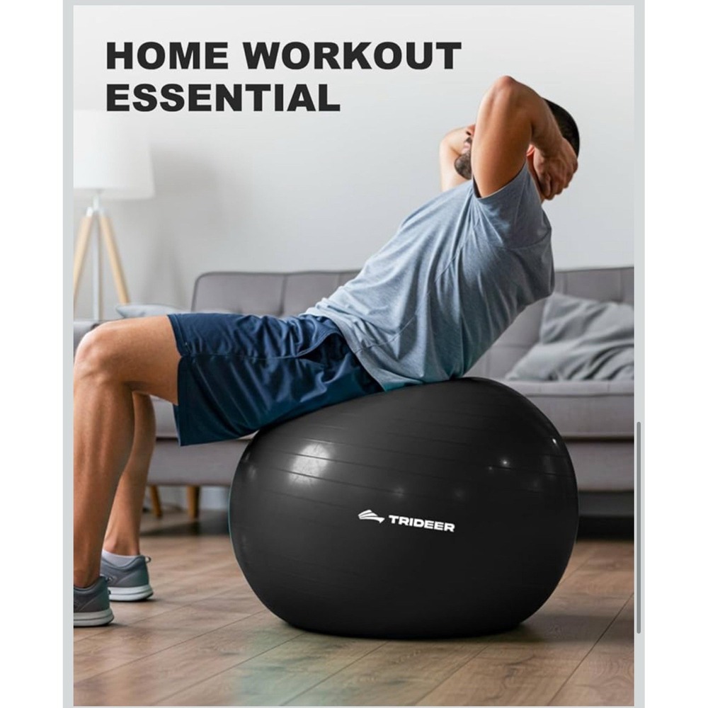 Trideer Exercise Ball for Yoga, Pilates & Fitness - Stability Ball - Black Large - Picture 5 of 7
